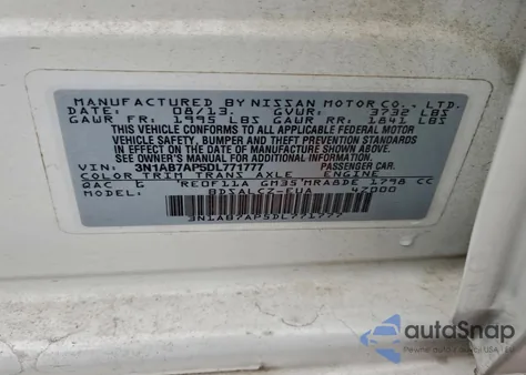 2013 Nissan Sentra S from USA, damaged, VIN 3N1AB7AP5DL771777